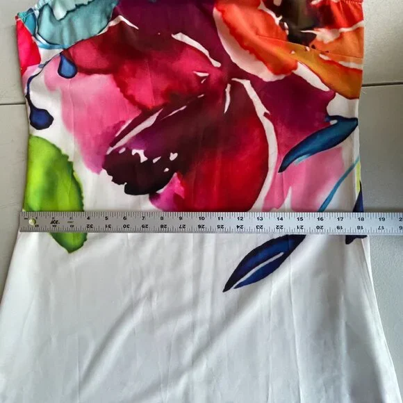 Watercolor Floral Maxi Dress Romantic Garden Party Summer Sleeveless M 53.5” - Picture 9 of 12